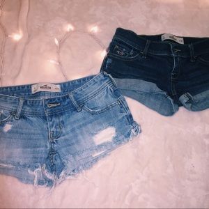 Hollister jean shorts set